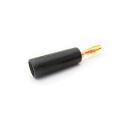 Vergoldeter Bananenstecker, Winkel, männlich, schwarz