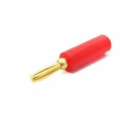 Vergoldeter Bananenstecker, Winkel, männlich, rot