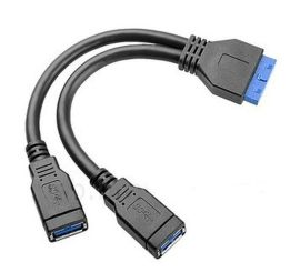 Duale USB-3.0-A-Buchse auf 20-Pin-Header-Buchse