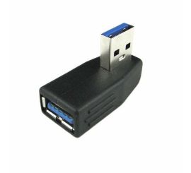 USB 3.0 A-Stecker auf Buchse, vertikaler, links abgewinkelter 90-Grad-Adapter