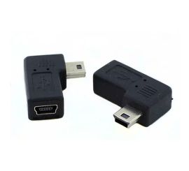 Mini-USB-Adapter Buchse auf Stecker, 90°-Winkel, rechts
