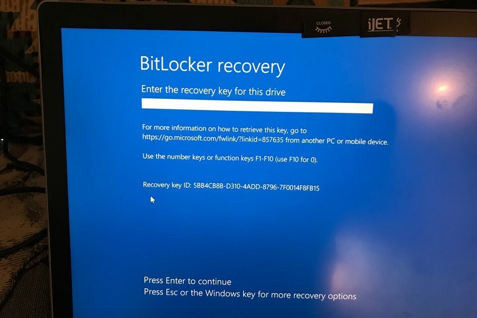 windows bitllocker problem auf laptop